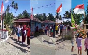 Peringati HUT RI ke-75, Warga Monano Gelar Penghormatan Bendera di Depan Rumah