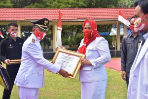 Wabub Amin Menyerahkan Piagam Penghargaan Kepada Satgas Covid-19