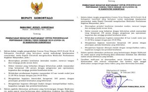 Mulai Hari Ini, Aktivitas Malam di Kabupaten Gorontalo Kembali Dibatasi