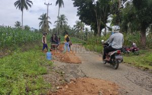 Tekan Biaya Angkut Hasil Pertanian, Warga Puncak Gotong Royong Perbaiki Jalan Berlubang