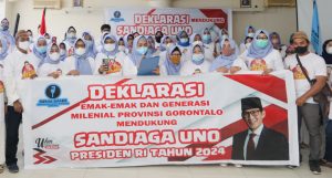 Peduli UMKM, Emak-emak dan Milenial Gorontalo Deklarasi Sandiaga Uno Presiden 2024
