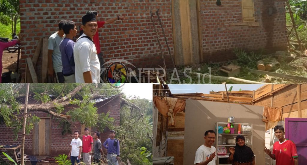 Kades Muara Beliti Baru Tinjau Rumah Rusak Akibat Angin Puting Beliung