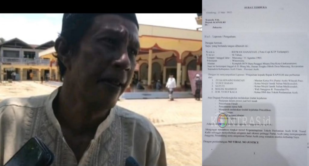 Pemilik Tanah Masjid Malikussaleh Aceh Utara Surati Kapolri, Laporkan Kriminalisasi
