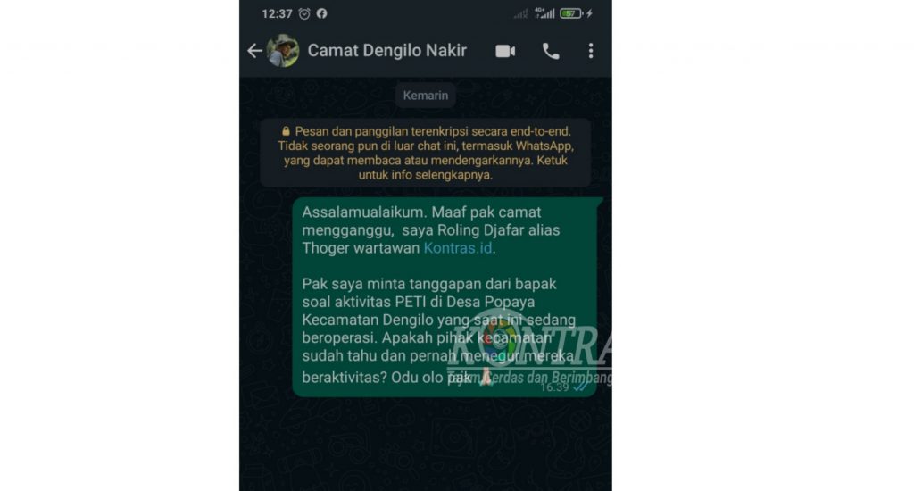 Camat Dengilo Kabupaten Pohuwato