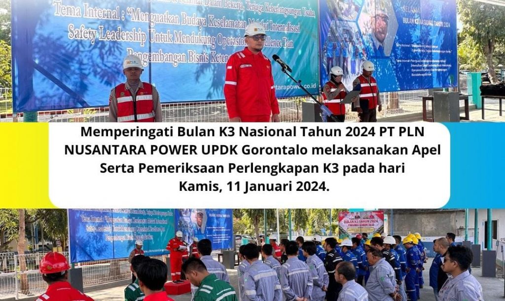 PT PLN NP UPDK Gorontalo Gelar Apel Kesiapsiagaan, Peringati Bulan K3 Nasional 2024