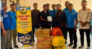 Touring Amal DPD KNPI Gorontalo Utara, Salurkan Donasi Korban Banjir Tolinggula