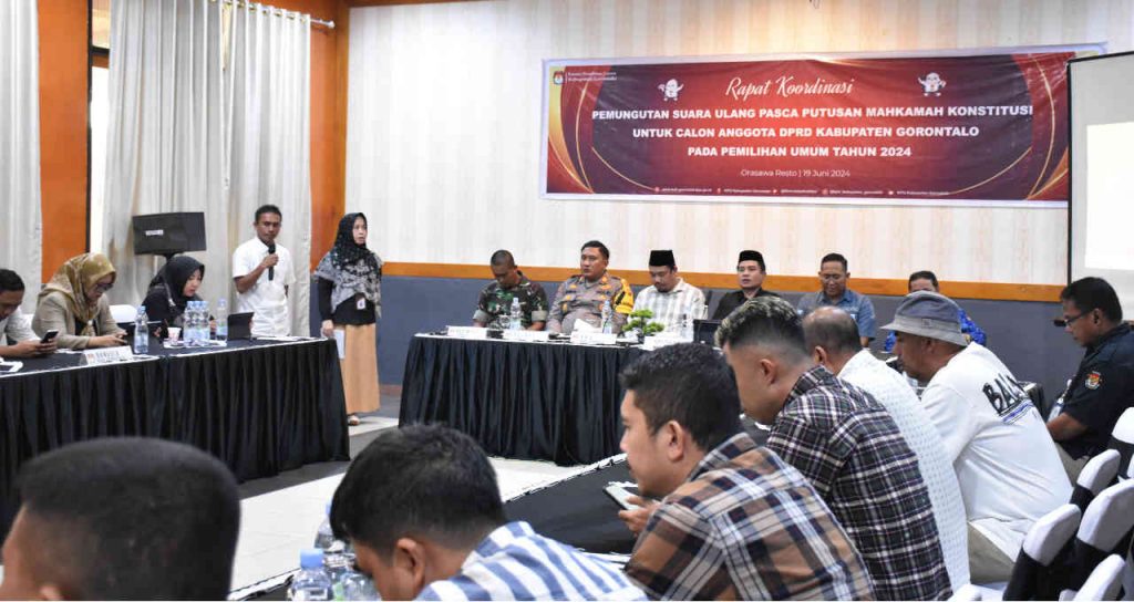 Bahas Pelaksanaan PSU di Tuladenggi, KPU Kabupaten Gorontalo Gelar Rakor