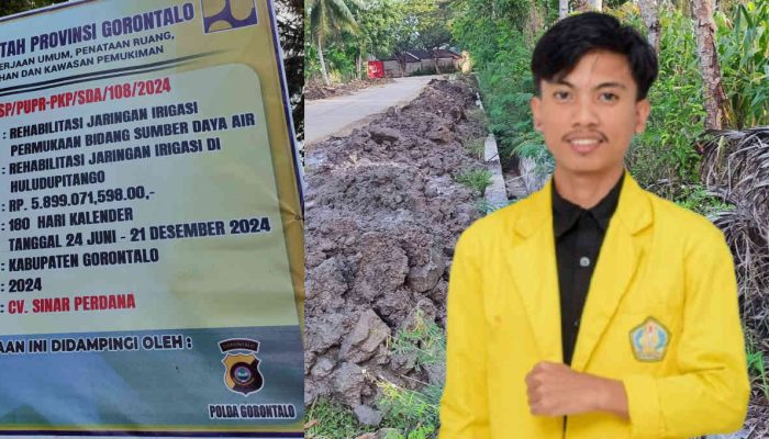 Sedimen Dibuang di Pinggiran Jalan, Proyek Rehabilitasi Irigasi di Desa Pone Tuai Sorotan