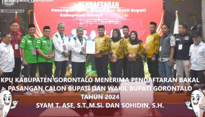 KPU Kabupaten Gorontalo Terima Pendaftaran Syam-Sohidin di Hari Kedua