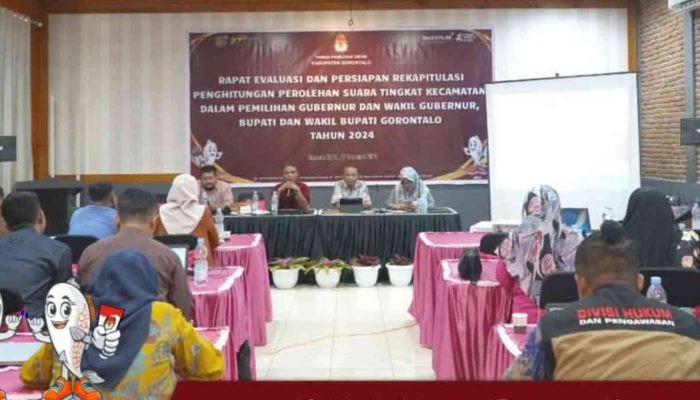 KPU Kabupaten Gorontalo Gelar Rapat Evaluasi dan Persiapan Rekapitulasi Suara