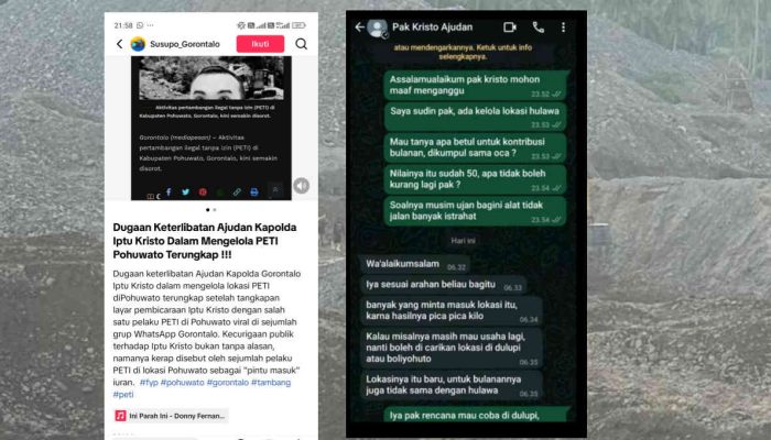 Ajudan Kapolda Gorontalo Diduga Atur Setoran di Tambang Ilegal Desa Hulawa