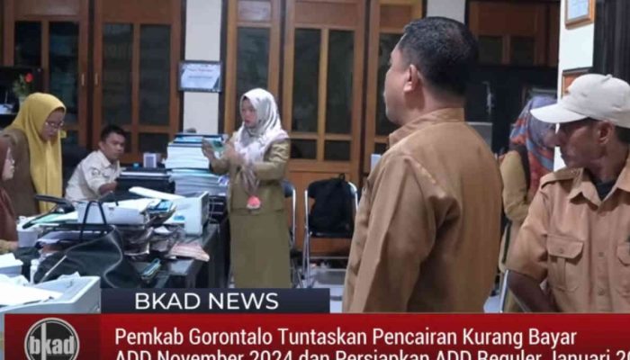 Pemkab Gorontalo Teken Administrasi Pencairan Kurang Bayar ADD November 2024
