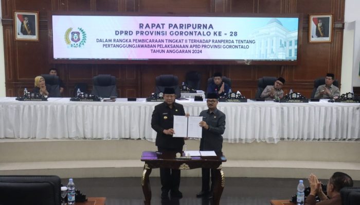 DPRD Provinsi Gorontalo Sahkan Ranperda Pertanggungjawaban APBD 2024