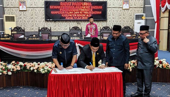 DPRD Kabupaten Gorontalo Paripurnakan Ranperda Pajak dan Retribusi Daerah