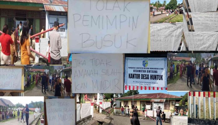 Dana Desa Diduga Dikorup, Warga Segel Kantor Desa Huntuk Bolmut