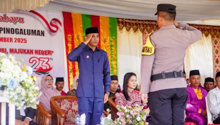 Wabup Bolmut Jadi Inspektur Upacara HUT ke-23 Kecamatan Pinogaluman