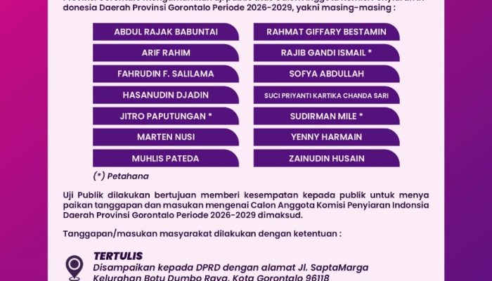 Pengumuman KPID Gorontalo