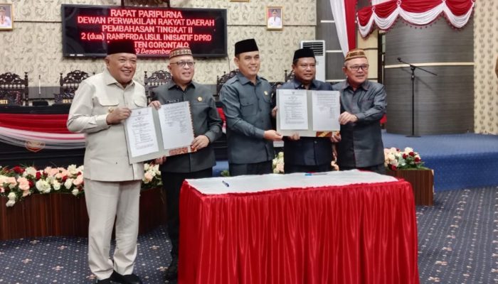 DPRD Kabupaten Gorontalo Sahkan Dua Ranperda Inisiatif, Fokus UMKM dan Perpustakaan