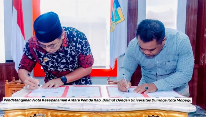 Perkuat Pembangunan Berbasis Ilmu Pengetahuan, Pemkab Bolmut Teken MoU dengan Universitas Dumoga