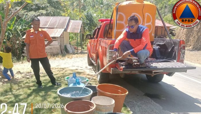 Armada Sempat Bermasalah, BPBD Boltara Pastikan Air Bersih Tetap Tersalurkan ke Warga