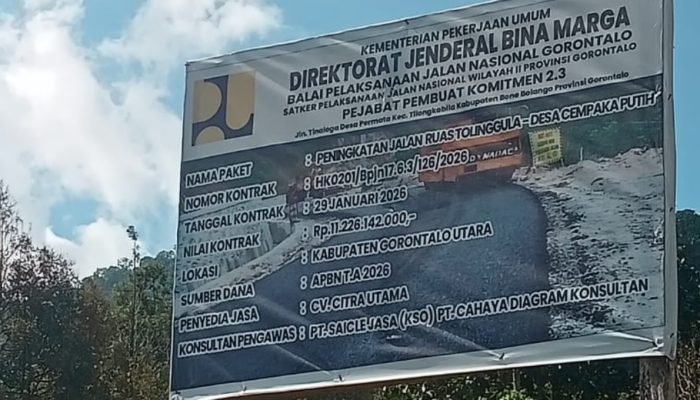 Proyek Jalan di Gorontalo Utara Diduga Gunakan Material Ilegal, BPJN Enggan Berkomentar