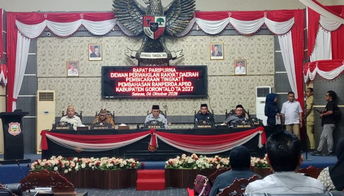 Gelar Paripurna, DPRD Kabupaten Gorontalo Mulai Bahas Ranperda APBD 2027